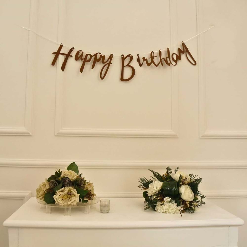 Craft Renkli Happy Birthday El Yazısı Banner