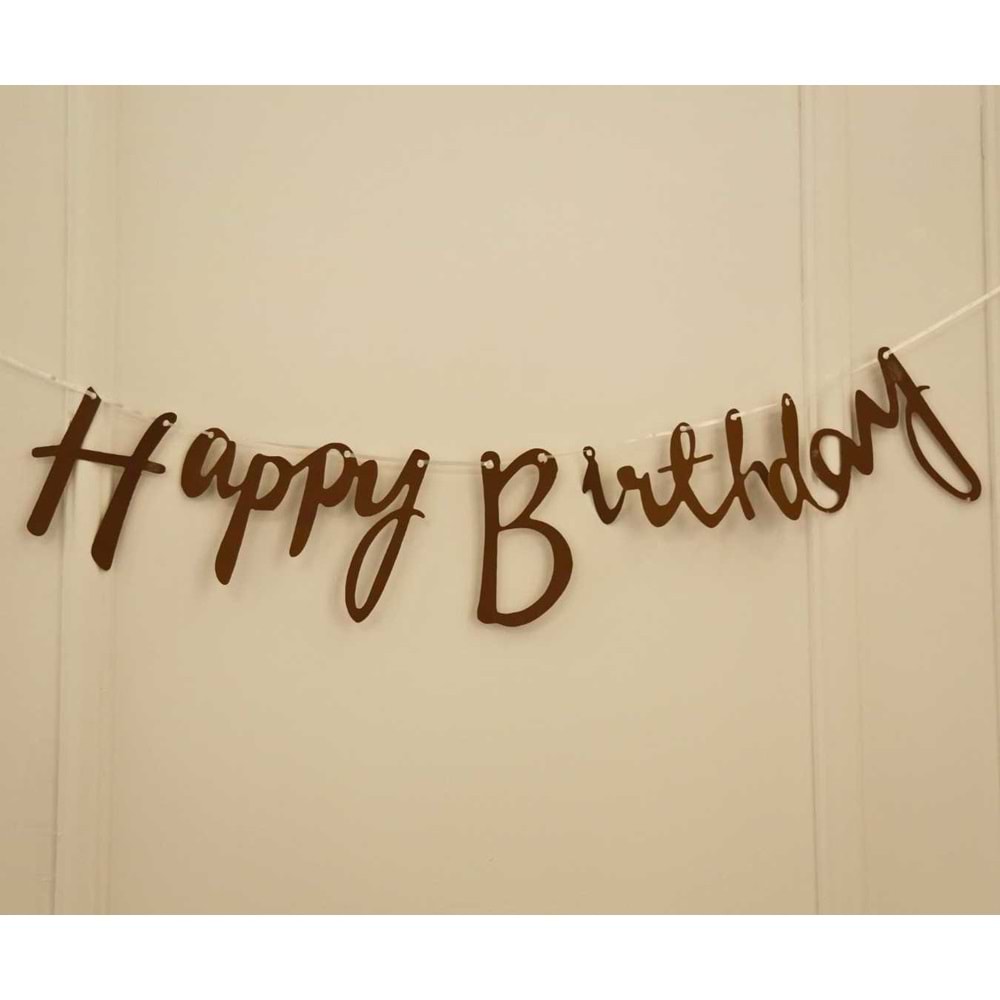 Craft Renkli Happy Birthday El Yazısı Banner