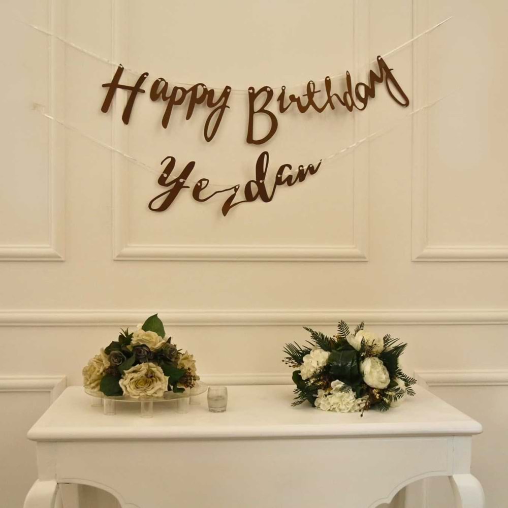 Kişiye Özel Craft Renkli Happy Birthday El Yazısı Banner