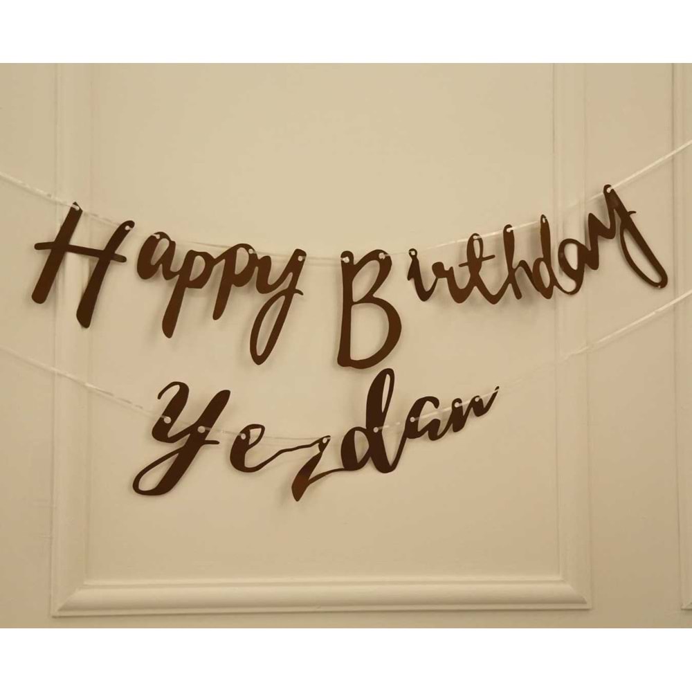 Kişiye Özel Craft Renkli Happy Birthday El Yazısı Banner