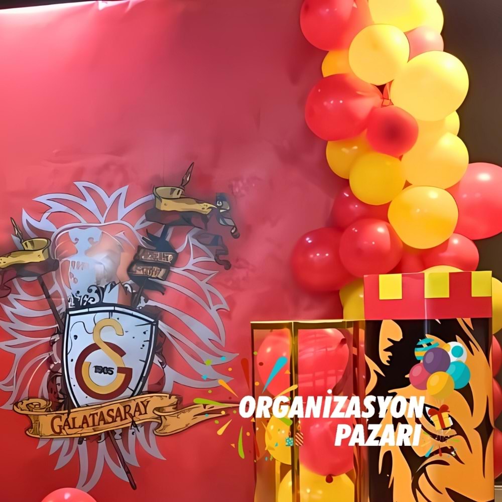 Balon Seti Sarı-Kırmızı 60 Lı Balon Zinciri Seti
