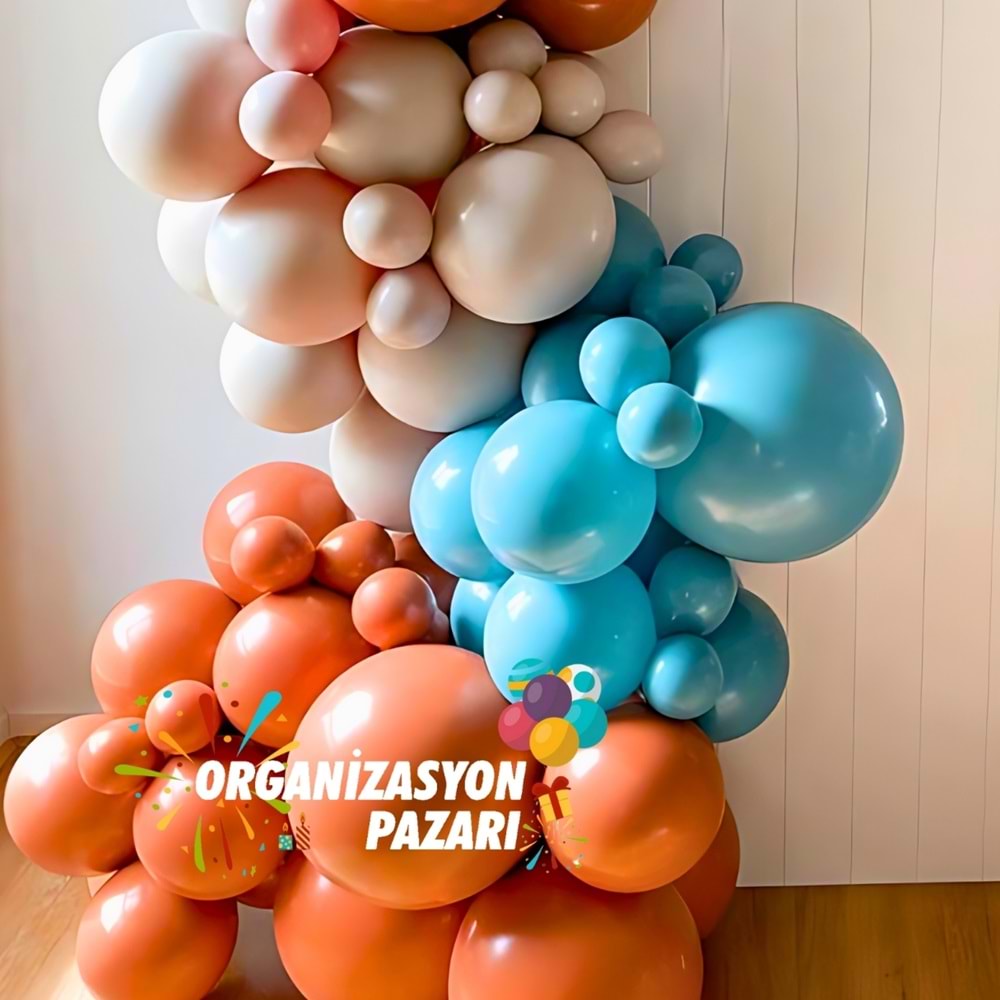 Balon Seti Karamel-Derin Okyanus-Duman 60 Lı Balon Zinciri Seti