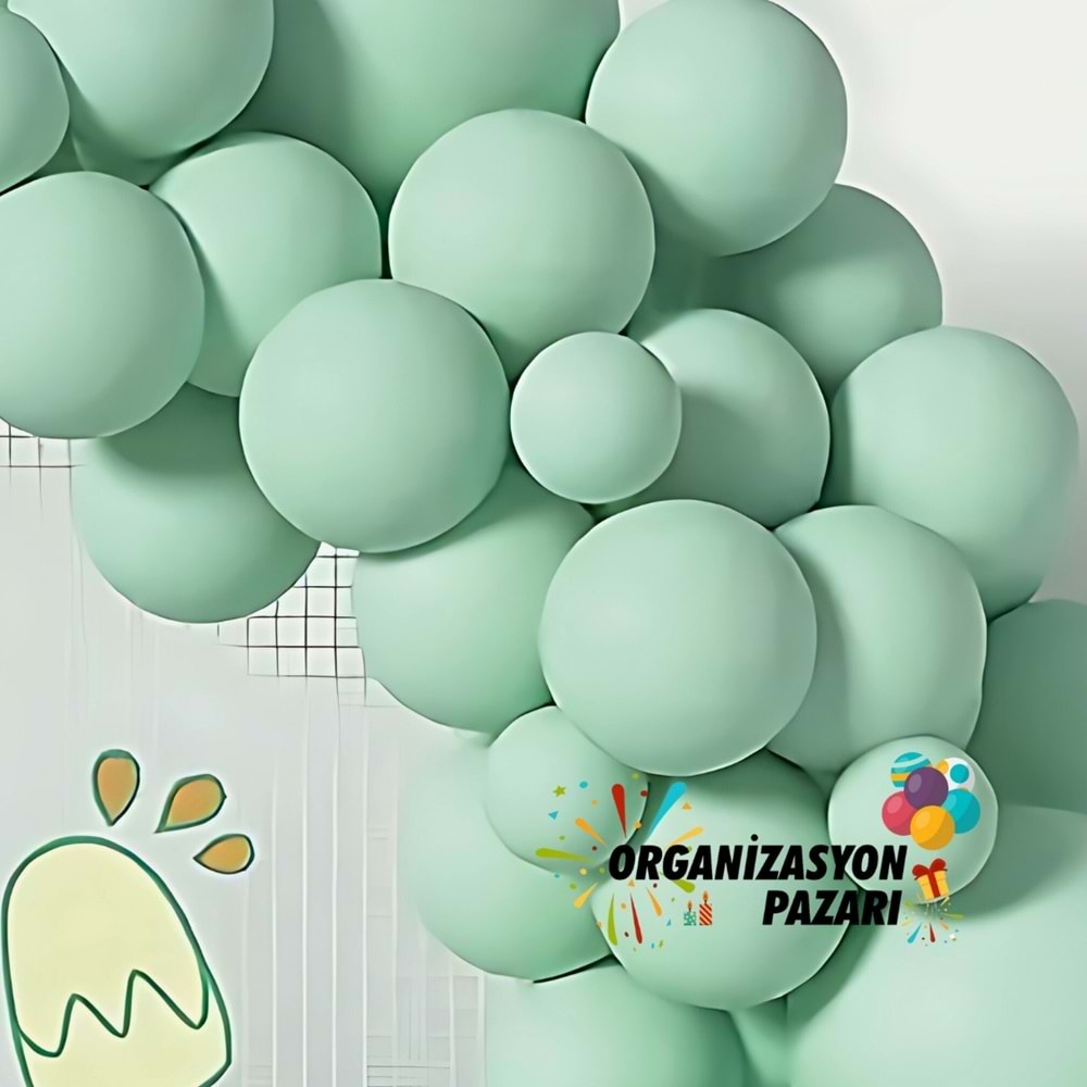 Balon Seti Makaron Yeşil 60 Lı Balon Zinciri Seti