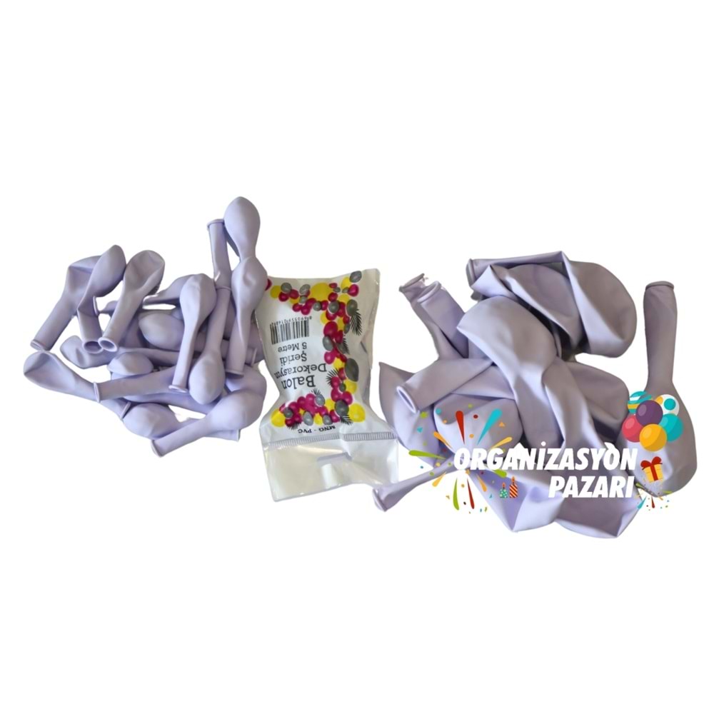 Balon Seti Makaron Lila 60 Lı Balon Zinciri Seti