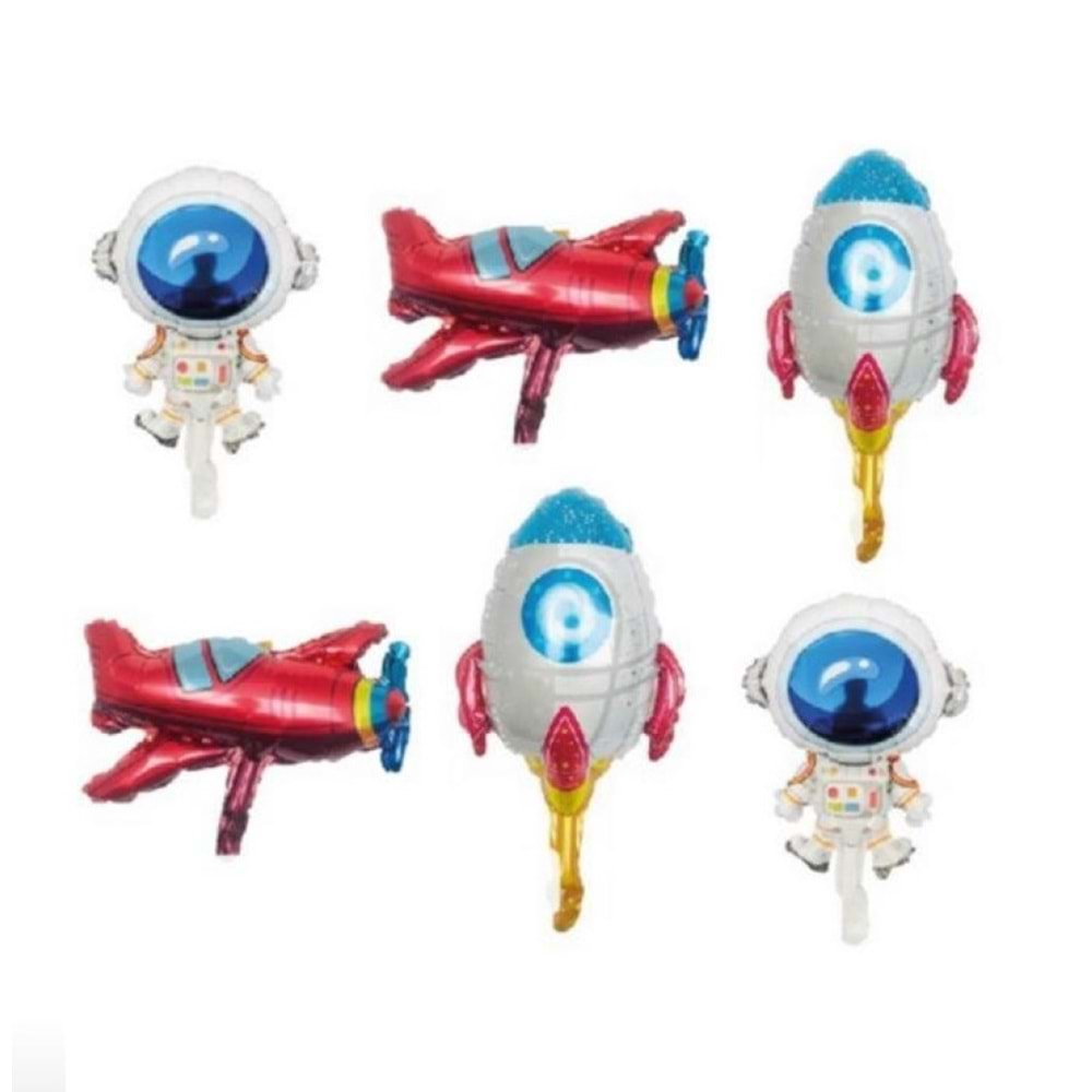 Astronot Set 6Lı Folyo Balon 30 cm