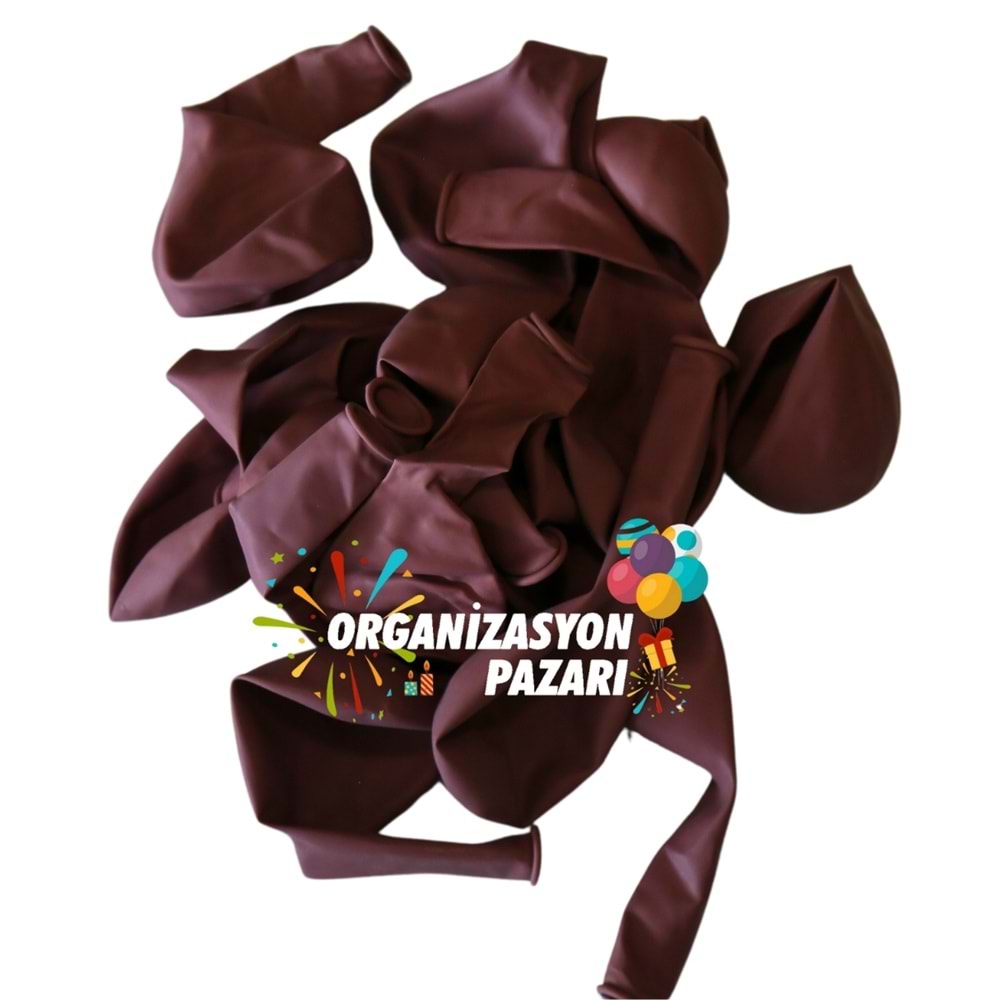 12 inç RoseWood renk 10 lu Pastel Dekorasyon Balonu