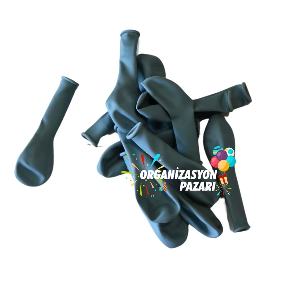 5 inç Fırtına Mavisi Renk Küçük Boy 50 li Dekorasyon Balonu