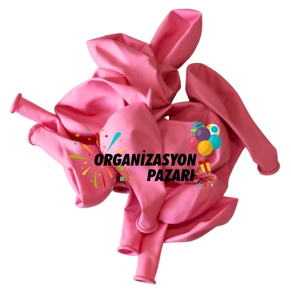 12 inç Açık Pembe - Bebe Pembe renk 10 lu Pastel Dekorasyon Balonu
