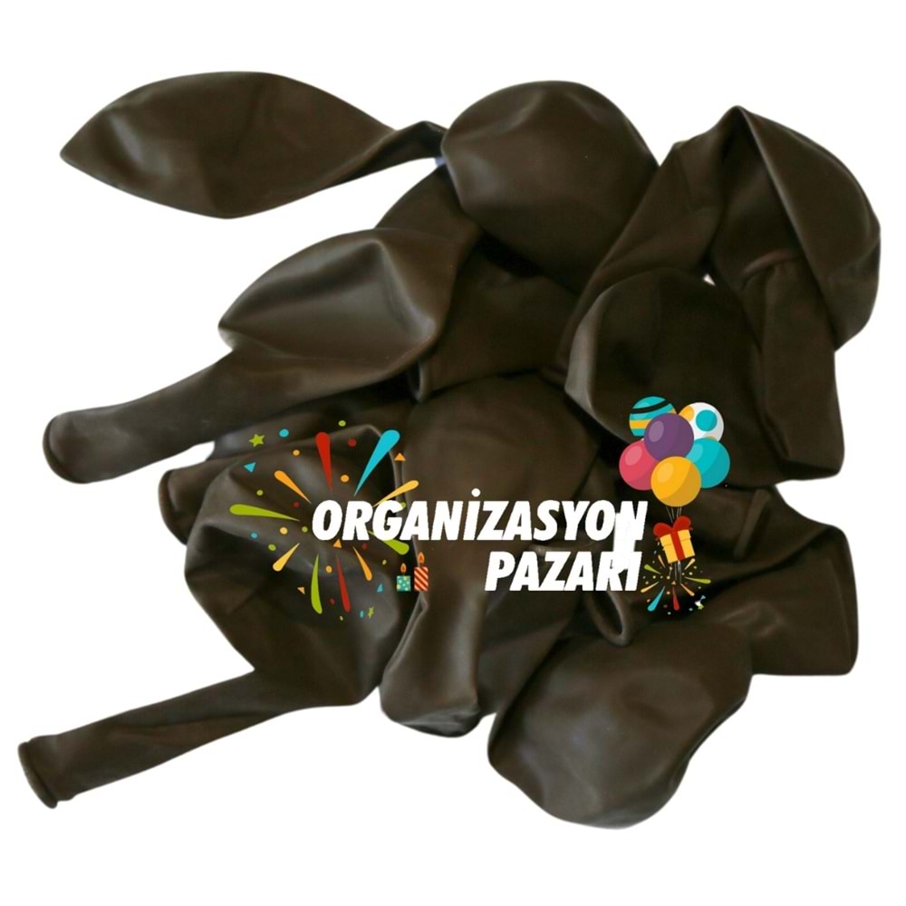 12 inç Çikolata Kahve renk 10 lu Pastel Dekorasyon Balonu