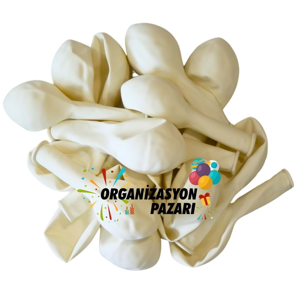 12 inç Beyaz renk 10 lu Pastel Dekorasyon Balonu