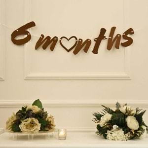 6 Months Craft Renk Banner İpli Duvar Süsü Yarım Yaş Altı Ay Parti Süsü Ve Üçgen Flama İkili Set