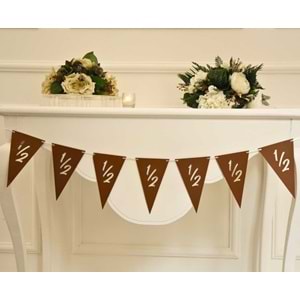 6 Months Craft Renk Banner İpli Duvar Süsü Yarım Yaş Altı Ay Parti Süsü Ve Üçgen Flama İkili Set