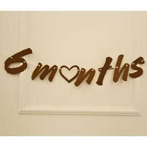 6 Months Craft Renk Banner İpli Duvar Süsü Yarım Yaş Altı Ay Parti Süsü Ve Üçgen Flama İkili Set