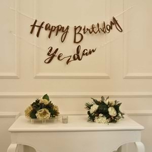 Kişiye Özel Craft Renkli Happy Birthday El Yazısı Banner