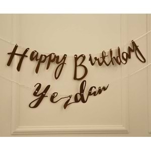 Kişiye Özel Craft Renkli Happy Birthday El Yazısı Banner