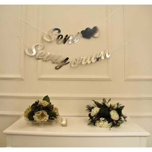 Gümüş Renkli Seni Seviyorum El Yazısı Banner Duvar Süsü