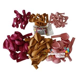 Balon Seti Şeftali-Fuşya-Makaron Pembe 60 Lı Balon Zinciri Seti
