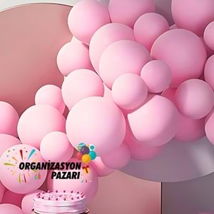 Balon Seti Makaron Pembe 60 Lı Balon Zinciri Seti