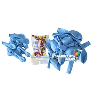 Balon Seti Makaron Mavi 60 Lı Balon Zinciri Seti