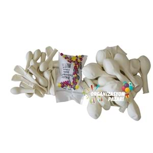 Balon Seti Pastel Beyaz 60 Lı Balon Zinciri Seti