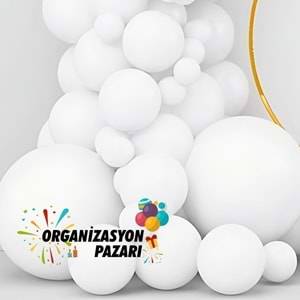 Balon Seti Pastel Beyaz 60 Lı Balon Zinciri Seti