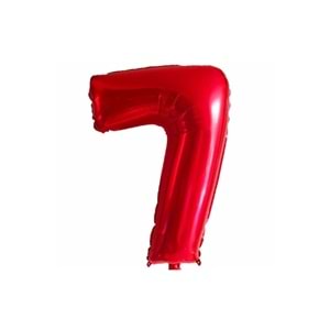 40 inç 7 Kırmızı Renk Rakam Folyo Balon
