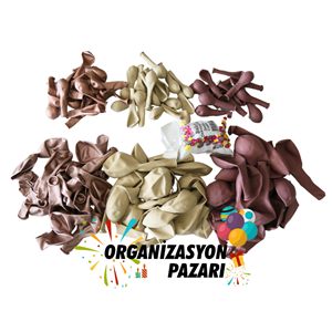 Balon Seti Rose Gold-Deniz Kumu-Rosewood 60 Lı Balon Zinciri Seti