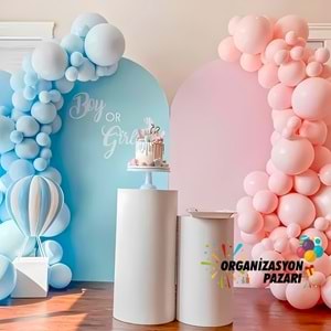Balon Seti Makaron Pembe-Makaron Mavi 60 Lı Balon Zinciri Seti