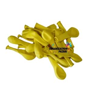 5 inç Sarı Renk Küçük Boy 10 lu Makaron Dekorasyon Balonu