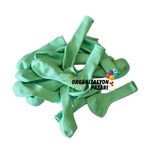 5 inç Yeşil Renk Küçük Boy 10 lu Makaron Dekorasyon Balonu