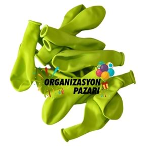 5 inç Limon Yeşili Renk Küçük Boy 10 lu Dekorasyon Balonu