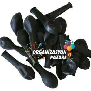 5 inç Siyah Renk Küçük Boy 10 lu Dekorasyon Balonu