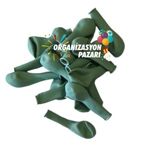 5 inç Kış Yeşili Renk Küçük Boy 10 lu Dekorasyon Balonu