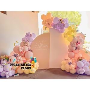 Balon Seti MakaronSarı-MakaronPembe-MakaronLila-MakaronSomon 60 Lı Balon Zinciri Seti