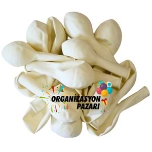 12 inç Beyaz renk 10 lu Pastel Dekorasyon Balonu