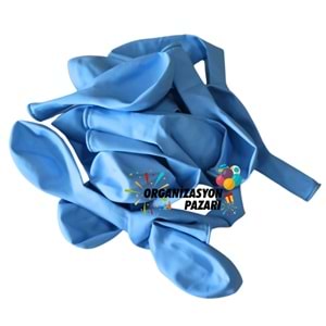 12 inç Açık Mavi - Bebe Mavi renk 100 lü Pastel Dekorasyon Balonu