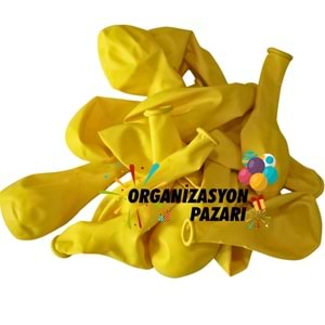 12 inç Sarı renk 100 lü Pastel Dekorasyon Balonu