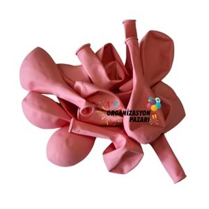 12 inç Pembe renk 100 lü Makaron Dekorasyon Balonu