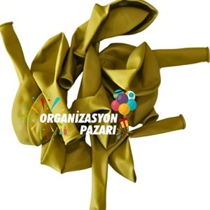 12 inç Zerdeçal renk 25 li Retro Dekorasyon Balonu