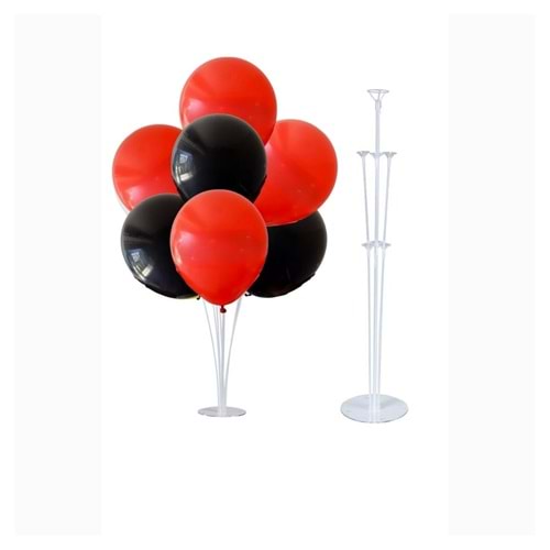 10 lu Siyah-Kırmızı Balonlu Stand Set + 1 Adet Balon Standı