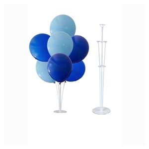 10 lu Lacivert-Açık Mavi-Koyu Mavi Balonlu Stand Set + 1 Adet Balon Standı