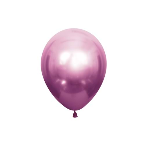 5 inç Pembe Renk 100 lü Küçük Boy Krom-Mirror-Aynalı Dekorasyon Balonu