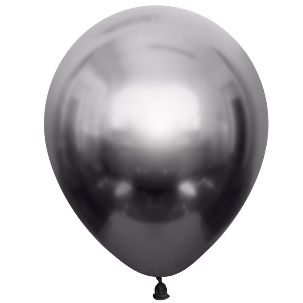 5 inç Uzay Gri Renk 25 li Küçük Boy Krom-Mirror-Aynalı Dekorasyon Balonu