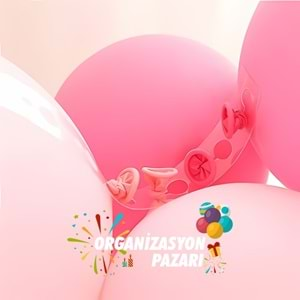 Balon Seti DeepRed-Makaron Pembe-Pastel Pembe 60 Lı Balon Zinciri Seti