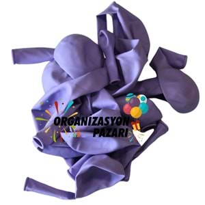 12 inç Lila renk 100 lü Pastel Dekorasyon Balonu